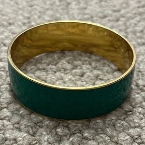 Green Enamel and Gold Bangle Bracelet from J. Crew